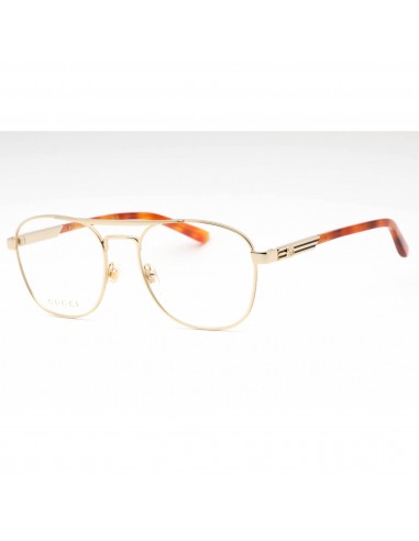 Gucci Men's Eyeglasses - Gold/Havana Aviator Full Rim Frame Clear Lens | GG1290O 002 livraison et retour toujours gratuits