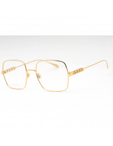 Gucci Women's Eyeglasses - Gold Metal Square Full Rim Frame Clear Lens | GG1434O 001 2023