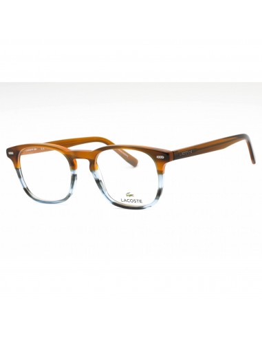 Lacoste Men's Eyeglasses - Striped Brown/Blue Plastic Square Full Rim | L2832 215 Venez acheter