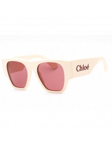 Chloe Women's Sunglasses - Ivory Square Full Rim Plastic Frame Red Lens | CH0233S 003 Paris Déstockage Promo