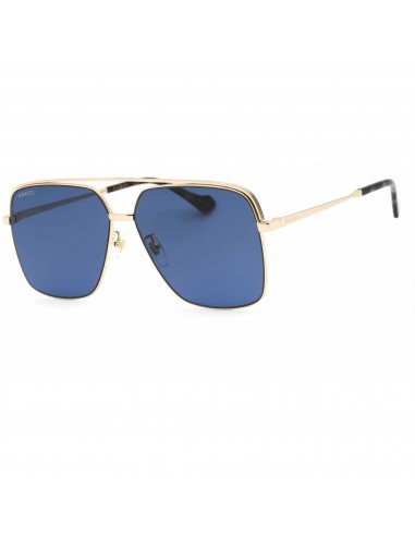 Gucci Men's Sunglasses - Gold Full Rim Metal Frame Blue Lens | GG1099SA 002 Le MVP de beaucoup