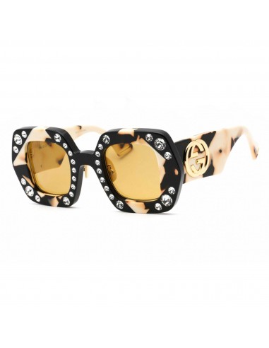 Gucci Women's Sunglasses - Black/Ivory Geometric Full Rim Plastic Frame | GG1330S 001 Véritable concentré