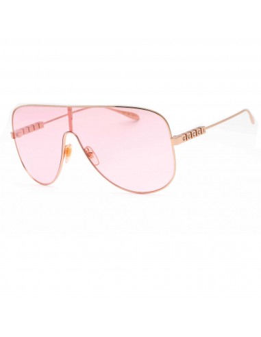 Gucci Women's Sunglasses - Gold Shield Full Rim Metal Frame Pink Lens | GG1436S 004 vous aussi creer 