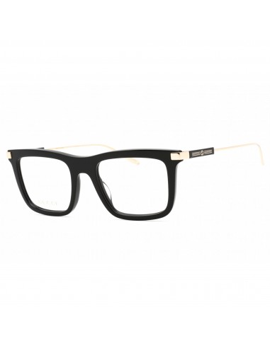 Gucci Men's Eyeglasses - Black/Gold Square Full Rim Plastic Frame | GG1438O 001 2023