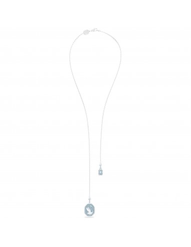 Swarovski Women's Y Necklace - Signum Swan Rhodium Plated Blue Crystal | 5628544 les ligaments