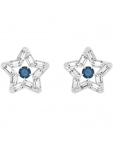 Swarovski Women's Stud Earrings - Stella White Blue Rhodium Plated Star | 5639188 2 - 3 jours ouvrés.