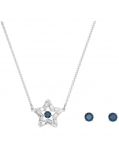 Swarovski Women's Jewelry Set - Stella Blue Star Crystal Rhodium Plated | 5646762 livraison gratuite