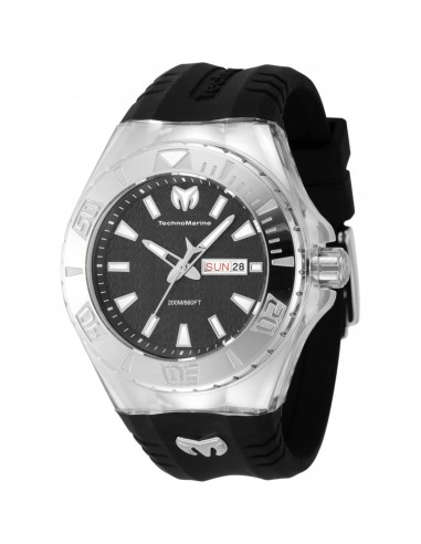 Technomarine Men's Watch - Cruise Monogram  Black Dial Silicone Strap | TM-122006 en linge