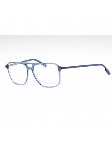 Ermenegildo Zegna Men's Eyeglasses - Shiny Blue Plastic Navigator Frame | EZ5247 090 la livraison gratuite