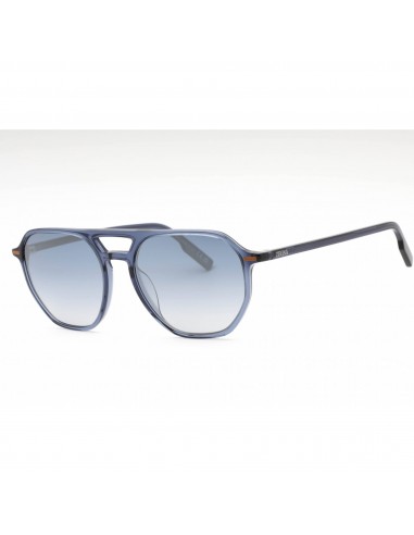 Ermenegildo Zegna Men's Sunglasses - Shiny Blue Plastic Navigator Frame | EZ0212 90W suggérées chez