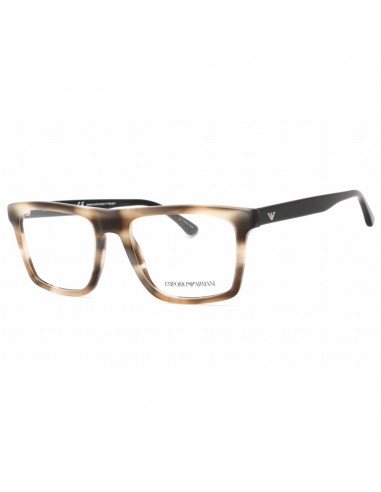 Emporio Armani Men's Eyeglasses - Striped Grey Rectangular Shape Frame | 0EA3185 5877 en stock