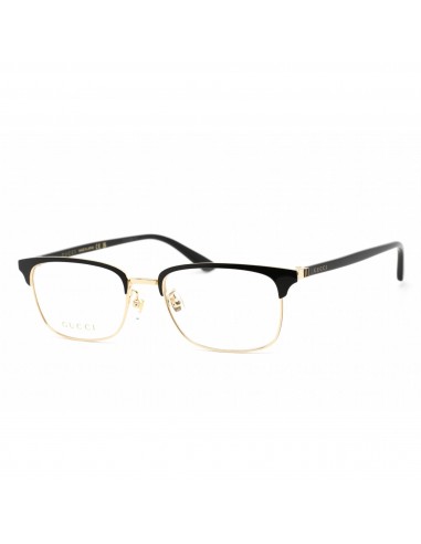 Gucci Men's Eyeglasses - Black Acetate Rectangular Shape Full Rim Frame | GG0131O 001 brillant des détails fins