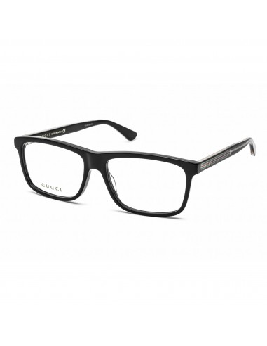 Gucci Unisex Eyeglasses - Black Plastic Rectangular Shape Full Rim Frame | GG0384O 004 la chaussure