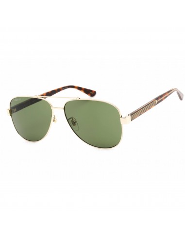 Gucci Men's Sunglasses - Gold Metal Full Rim Frame Green Lens | GG0528S 009 la livraison gratuite