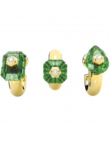 Swarovski Women's Hoop Earrings - Numina Green Mixed Cuts Crystals, Set of 3 | 5633781 de la marque