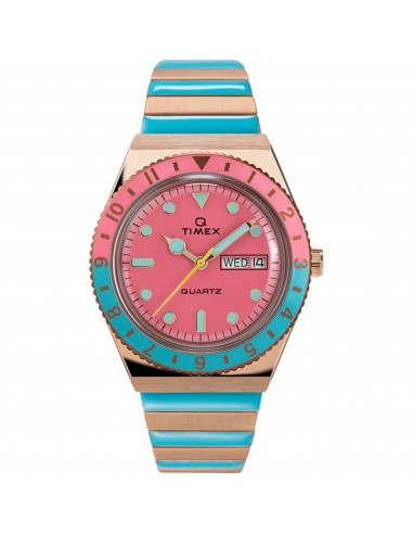 Timex Women's Watch - Q Timex Malibu Pink Dial Steel Expansion Band | TW2U81500VQ livraison gratuite