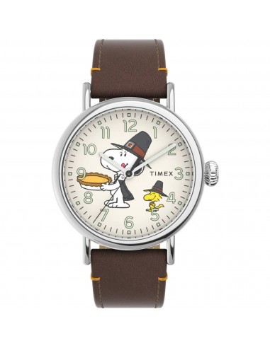 Timex Men's Watch - Standard Peanuts Tan Dial Leather Strap Quartz | TW2V60100VQ shop