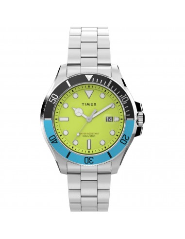 Timex Men's Watch - Harborside Coast Green Dial Silver Steel Bracelet | TW2V65300VQ store