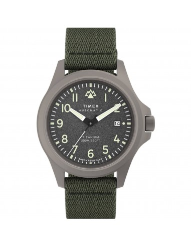 Timex Men's Watch - Expedition Automatic Titanium Case Green Strap | TW2V95300JR JUSQU'A -70%! 