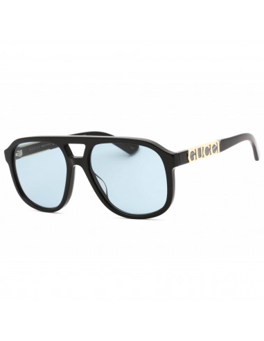 Gucci Unisex Sunglasses - Black Plastic Pilot Full Rim Frame Blue Lens | GG1188S 004 prix pour 