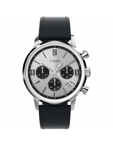 Timex Men's Chronograph Watch - Marlin Silver Tone Dial Black Strap | TW2W10300VQ rembourrage situé sous