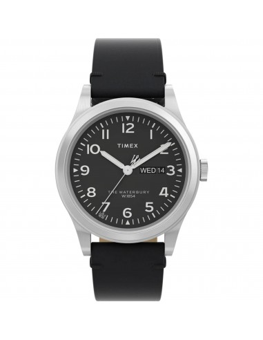 Timex Men's Watch - Waterbury Traditional Day Black Dial Leather Strap | TW2W14700VQ online