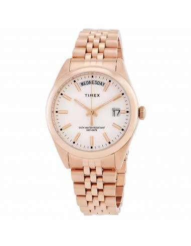 Timex Women's Watch - Legacy White Dial Rose Gold Bracelet Day-Date | TW2W32200VQ des créatures d'habitude