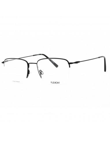 Flexon Men's Eyeglasses - Black Metal Rectangular Half Rim Frame | FLEXON H6041 001 hantent personnes