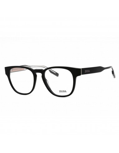 Ermenegildo Zegna Men's Eyeglasses - Shiny Black Square Acetate Frame | EZ5261 001 pas cher