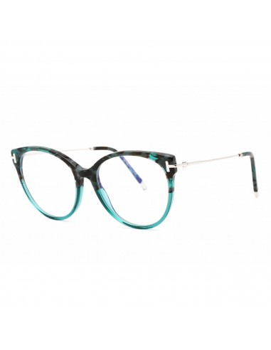 Tom Ford Women's Eyeglasses - Teal Havana Cat Eye Plastic Frame | FT5770-B 056 de l' environnement