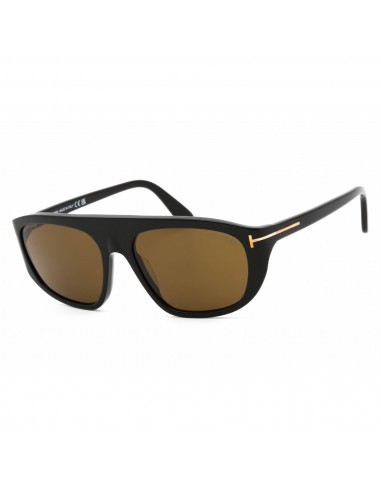 Tom Ford Unisex Sunglasses - Shiny Black Rectangular Plastic Frame | FT1002 01J acheter