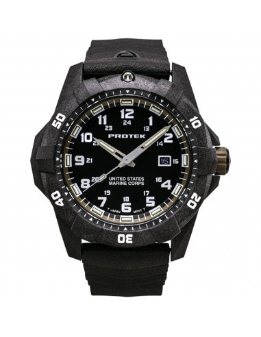 ProTek Men's Watch - USMC Series Quartz Black and Brown Dial Rubber Strap Dive | 1016 la chaussure