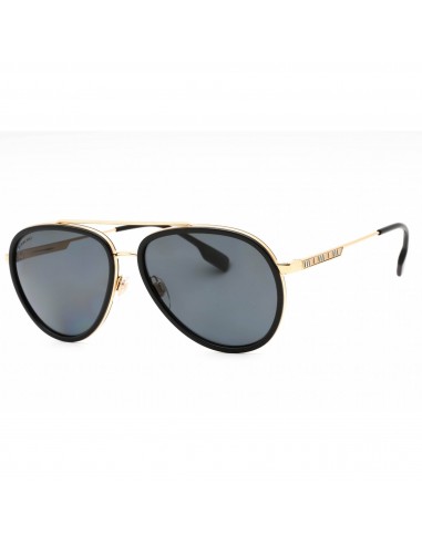 Burberry Unisex Sunglasses - Gold/Black Metal Aviator Full Rim Frame | BE3125 101781 soldes