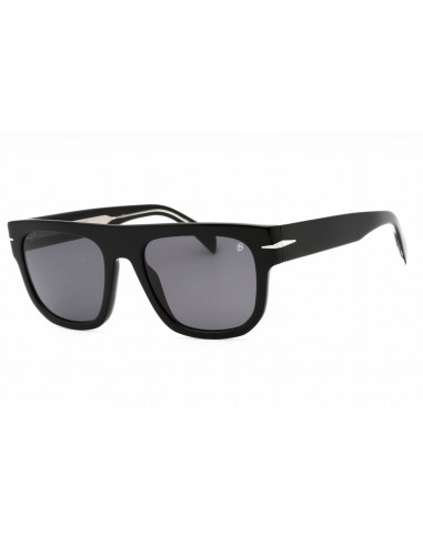 David Beckham Men's Sunglasses - Black Square Shape Full Rim Frame | DB 7044/S 0807 IR brillant des détails fins