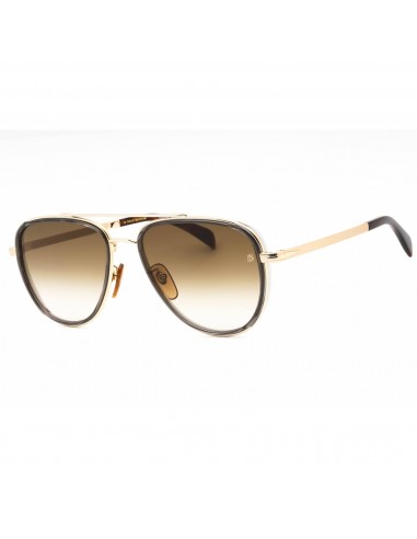 David Beckham Men's Sunglasses - Gold Grey Aviator Full Rim | DB 7068/G/S 02F7 HA pas cheres