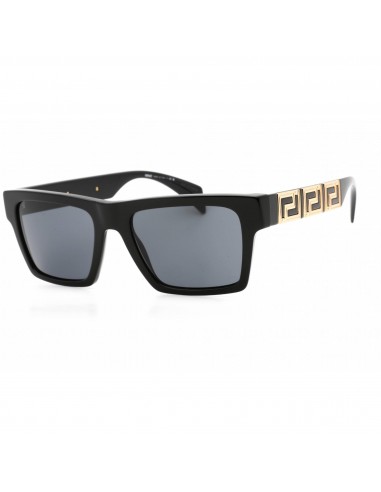 Versace Men's Sunglasses - Black Plastic Rectangular Full Rim Frame | 0VE4445 GB1/87 ou a consommer sur place