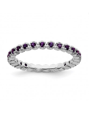 Sterling Silver Stackable Expressions Amethyst Ring | QSK351 pas cher chine