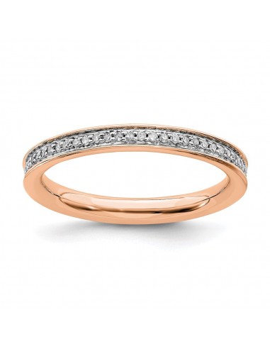 Sterling Silver Stackable Expressions & Diamonds Pink-plated Ring | QSK493 pas cher