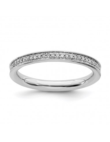 Sterling Silver Stackable Expressions & Diamonds Polished Ring | QSK495 votre