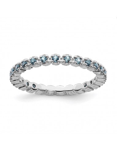 Sterling Silver Stackable Expressions Aquamarine Ring | QSK352 pas cher chine