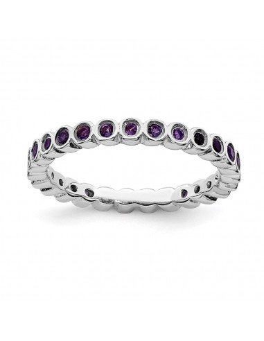 Sterling Silver Stackable Expressions Amethyst Ring | QSK363 vous aussi creer 