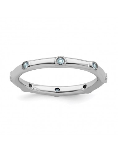 Sterling Silver Stackable Expressions Aquamarine Ring | QSK376 Jusqu'à 80% De Réduction