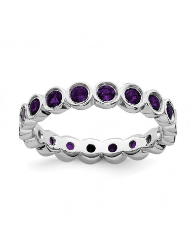 Sterling Silver Stackable Expressions Amethyst Ring | QSK387 50-70% off 