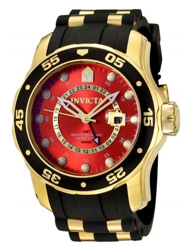 Invicta 6992 Men's Pro Diver Collection 18k Gold-Plated Black Rubber Watch soldes