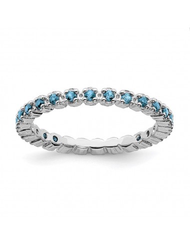 Sterling Silver Stackable Expressions Blue Topaz Ring | QSK361 de la marque