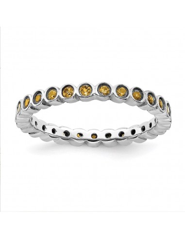 Sterling Silver Stackable Expressions Citrine Ring | QSK372 Fin de série