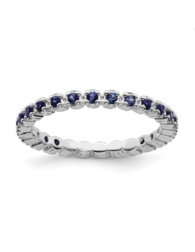 Sterling Silver Stackable Expressions Created Sapphire Ring | QSK358 en ligne des produits 