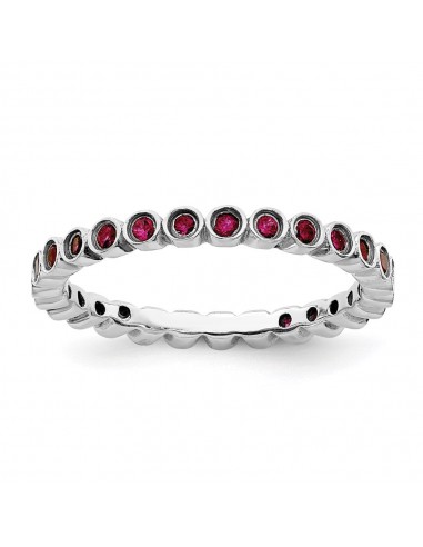 Sterling Silver Stackable Expressions Created Ruby Ring | QSK368 outlet