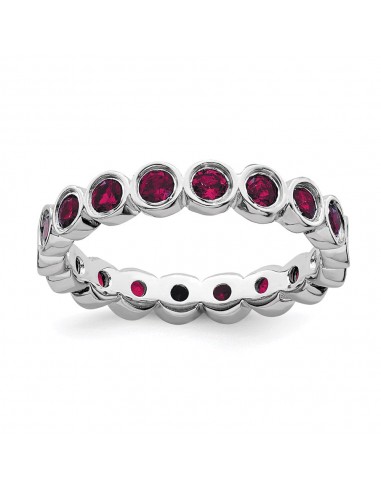 Sterling Silver Stackable Expressions Created Ruby Ring | QSK392 sur le site 