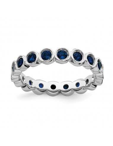 Sterling Silver Stackable Expressions Created Sapphire Ring | QSK394 pas cheres